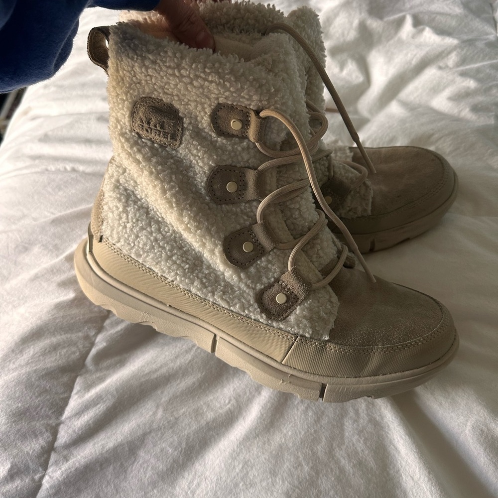 Sorel Cream and Tan Cozy High-Tops - Picture 5 of 6